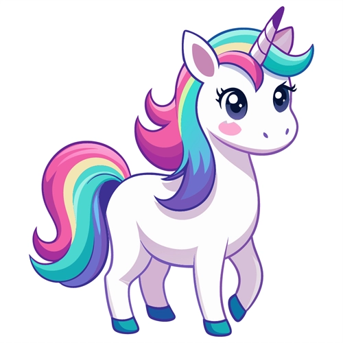 Rainbow Sparkle Unicorn Transparent Sticker
